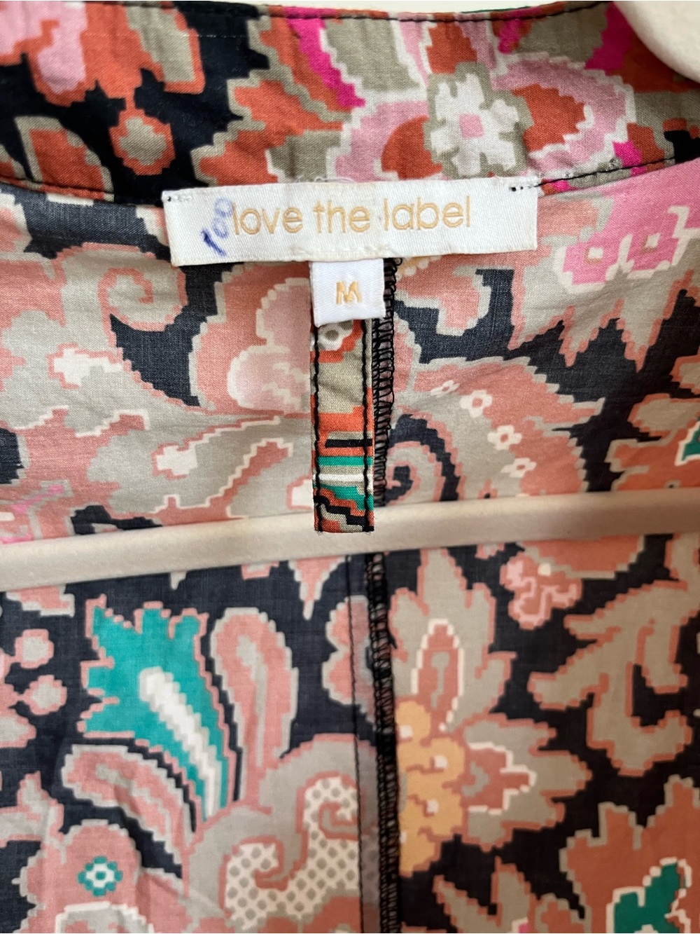 Love the label Floral Midi Dress with Pink and Black Paisley Print size M - Picture 8 of 14